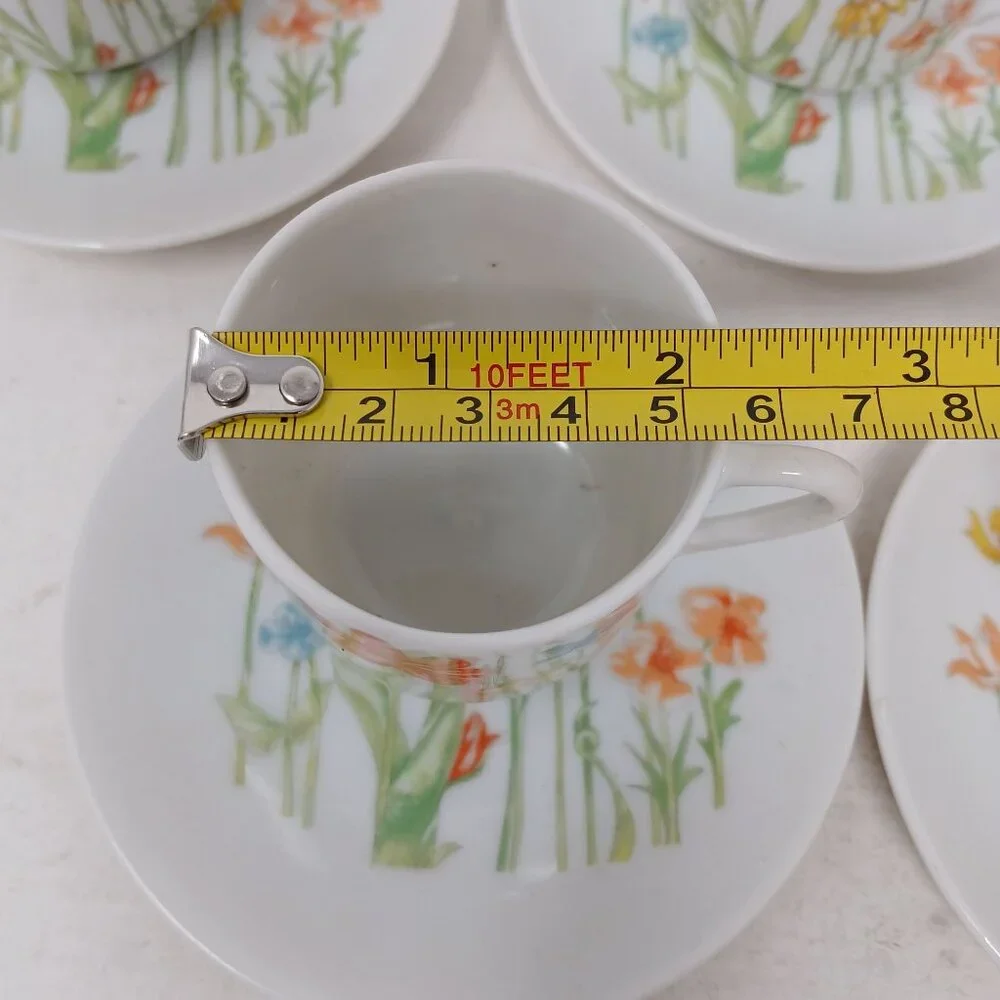 5 Tivoli Toscany Japan Fine China Demitasse Cup & Saucer Set Floral Vintage #WS5